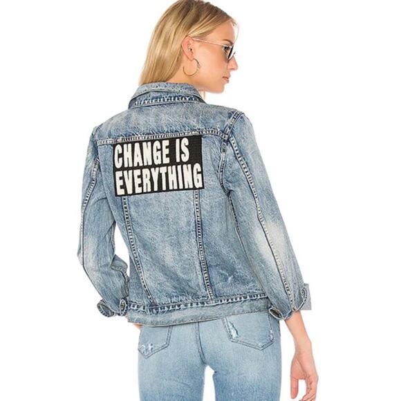 Pam & Gela Denim Jacket with Embroidery Vintage Blue - Picture 1 of 13